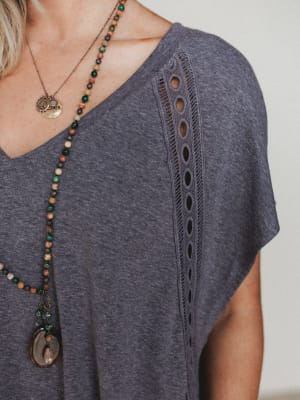 The Nest Camden Lace Tee Dress - Black XL / Black