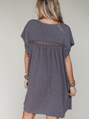 The Nest Camden Lace Tee Dress - Black XL / Black