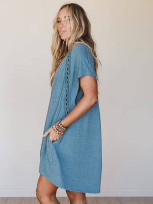 The Nest Camden Lace Tee Dress - Teal XL / Teal