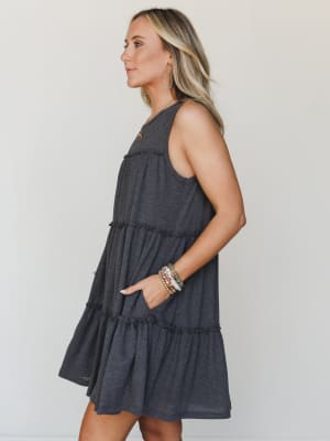 The Nest Dreamy Tiers Dress - Black XL / Black