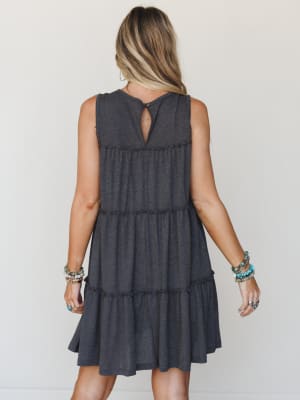 The Nest Dreamy Tiers Dress - Black XL / Black