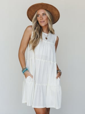The Nest Dreamy Tiers Dress - Cream L / Cream