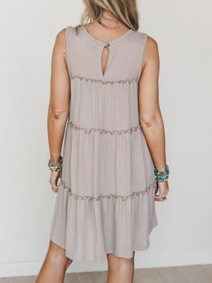 The Nest Dreamy Tiers Dress - Taupe S / Taupe