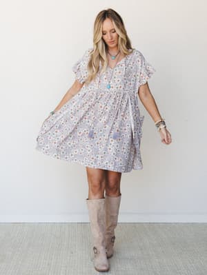 The Nest Stasia Printed Tulip Dress: undefined
