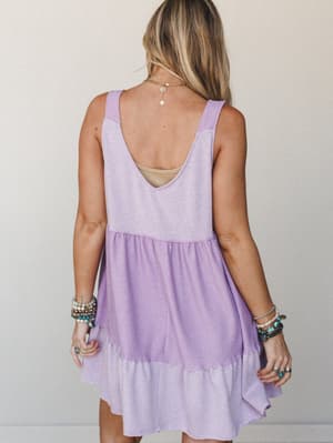The Nest Carefree Charm Tiered Babydoll Dress - Lavender