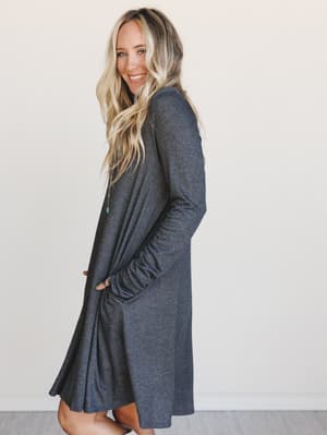 the-nest-jake-long-sleeve-crewneck-dress-charcoal/Charcoal