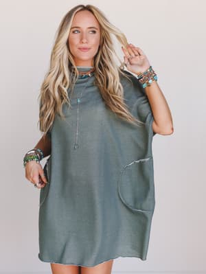 laid-back-luxe-dress-two-tone-olive/Two Tone Olive