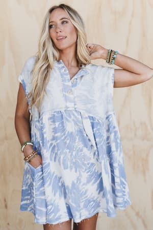 the-nest-sweet-nothings-baby-doll-dress-blue-tie-dye/Blue Tie Dye