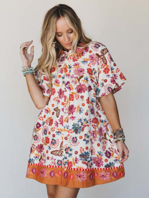 Julie Floral Dress - Ivory L / Ivory