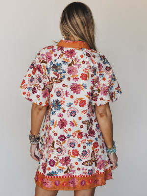 Julie Floral Dress - Ivory L / Ivory