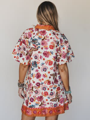 Julie Floral Dress - Ivory L / Ivory