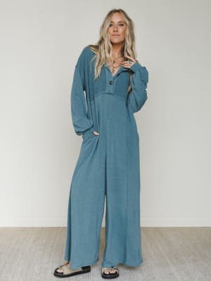 The Nest Sweet Nothings Jumpsuit - Teal XL / Teal