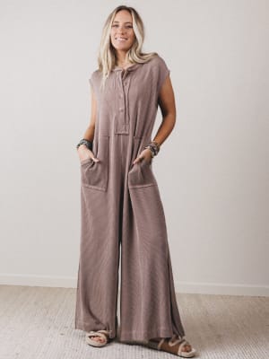 The Nest Madeline Textured Jumpsuit: undefined