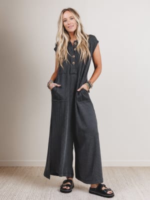 The Nest Madeline Textured Jumpsuit: undefined