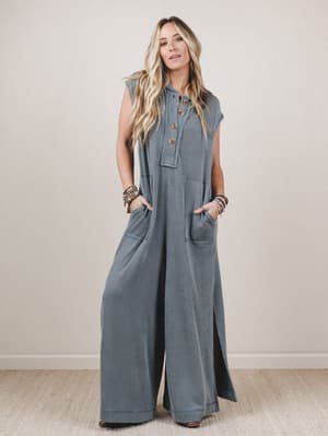 The Nest Madeline Textured Jumpsuit: undefined