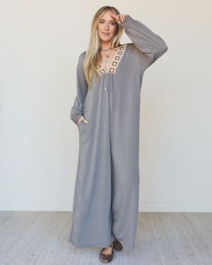 The Nest Dahlia Darling Wide Leg Jumpsuit - Brown XL / Brown