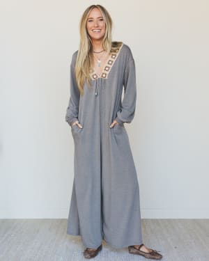 The Nest Dahlia Darling Wide Leg Jumpsuit - Brown XL / Brown