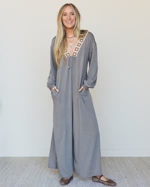 The Nest Dahlia Darling Wide Leg Jumpsuit - Brown XL / Brown