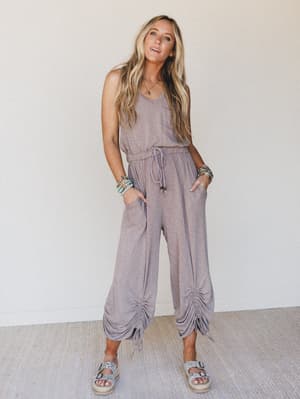 The Nest Solie Cinched Jumpsuit - Brown M / Brown