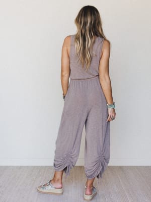 The Nest Solie Cinched Jumpsuit - Brown M / Brown