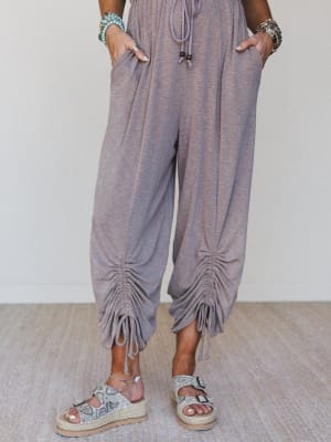 The Nest Solie Cinched Jumpsuit - Brown M / Brown