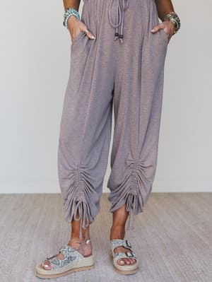 The Nest Solie Cinched Jumpsuit - Brown M / Brown