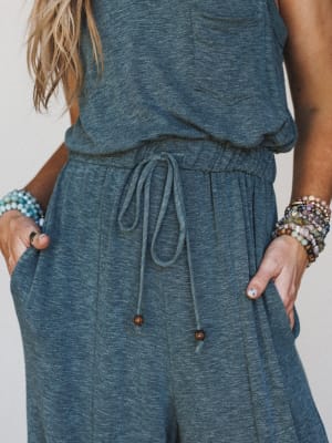 The Nest Solie Cinched Jumpsuit - Green Olive XL / Green Olive