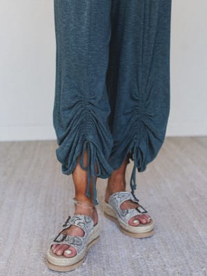 The Nest Solie Cinched Jumpsuit - Green Olive XL / Green Olive