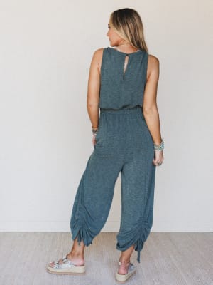 The Nest Solie Cinched Jumpsuit - Green Olive XL / Green Olive