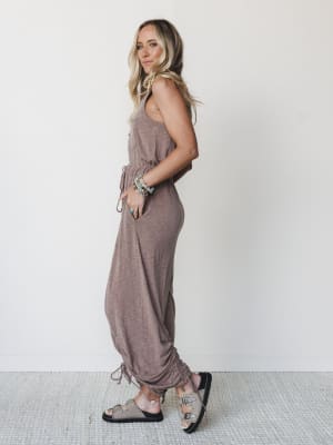The Nest Solie Cinched Jumpsuit - Mocha S / Mocha