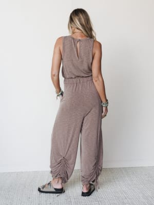 The Nest Solie Cinched Jumpsuit - Mocha S / Mocha