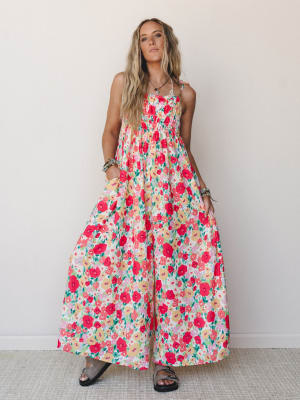 The Nest Bohemian Grace Jumpsuit - Red Floral S / Red Floral