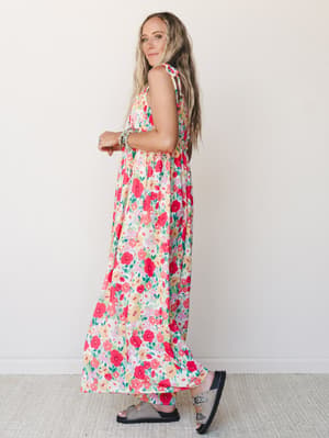 The Nest Bohemian Grace Jumpsuit - Red Floral S / Red Floral