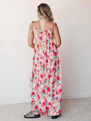 The Nest Bohemian Grace Jumpsuit - Red Floral S / Red Floral