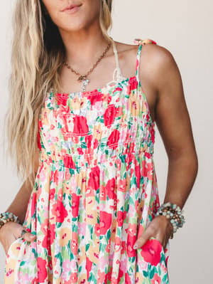 The Nest Bohemian Grace Jumpsuit - Red Floral S / Red Floral