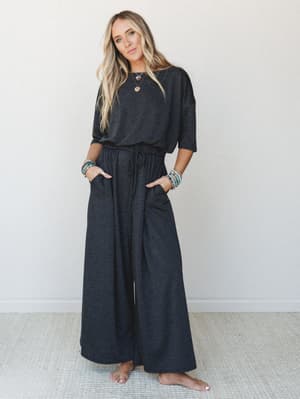 The Nest Cozy Cool Jumpsuit - Black S / Black