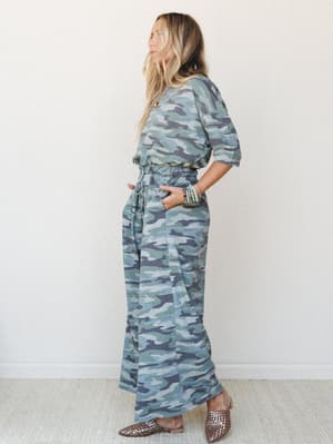 The Nest Cozy Cool Jumpsuit - Olive Charcoal XL / Olive Charcoal