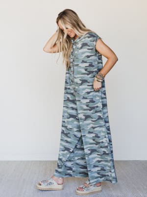 The Nest Davina Wide Leg Jumpsuit - Army Green S / Army Green