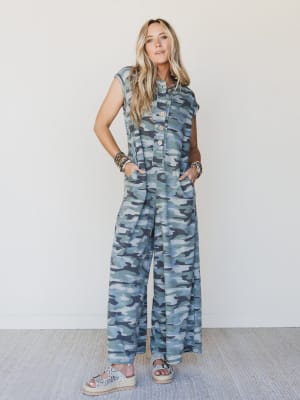 The Nest Davina Wide Leg Jumpsuit - Army Green S / Army Green