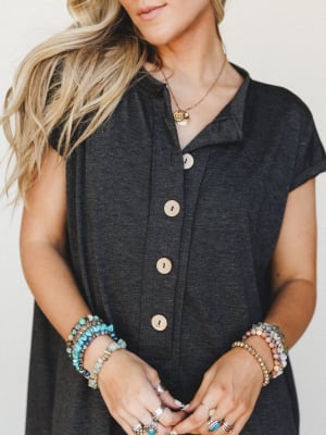 The Nest Davina Wide Leg Jumpsuit - Charcoal S / Charcoal