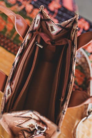 top view of bag from Chamomile Muse 3 Piece Bundle in Natural from Three Bird Nest