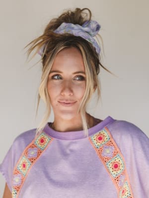 Spring Fever Hair Scrunchie  - Purple OS / Purple