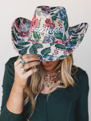 Sweet Heart of the West Cowgirl Hat: Floral