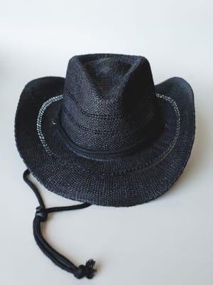 Cowboy Sun Hat - Black OS / Black