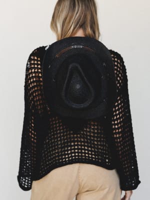 Cowboy Sun Hat - Black OS / Black