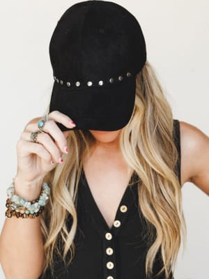 Ready to Go Studded Baseball Hat: undefined