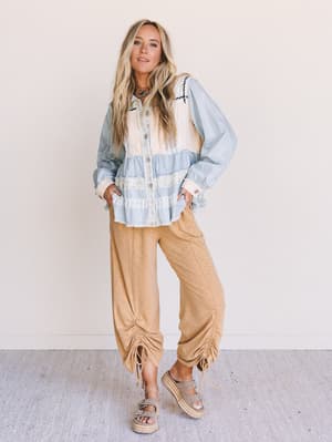 the-nest-solie-cinched-pants-mustard/Mustard