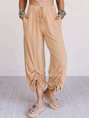 the-nest-solie-cinched-pants-mustard/Mustard