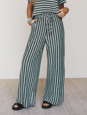 The Nest Ibiza Breeze Drawstring Pants - Sage Black XL / Sage Black