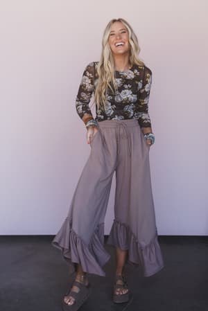 heidi-floral-mesh-top-charcoal/Gray